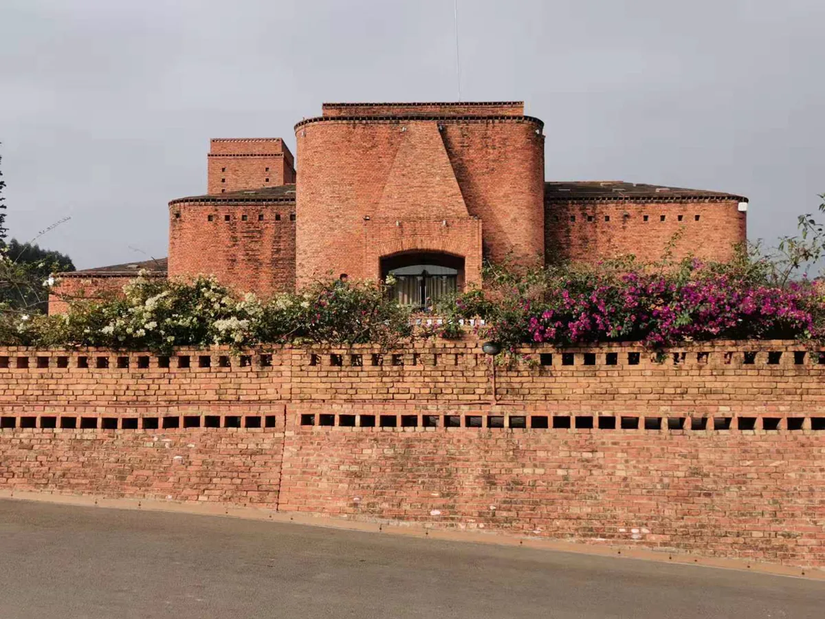 Red-brick buildings at Dongfengyun Art Town, designed by local artist Luo Xu